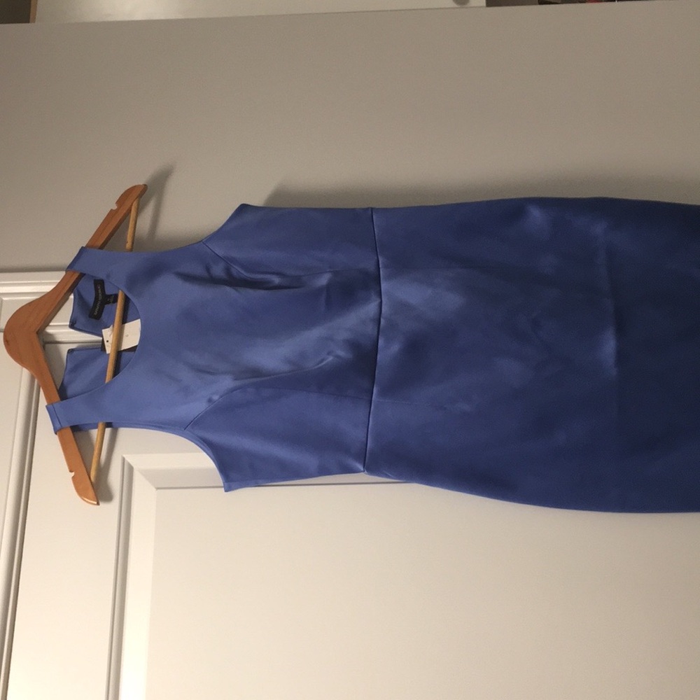 Periwinkle color Satin Stretch Cocktail Dress